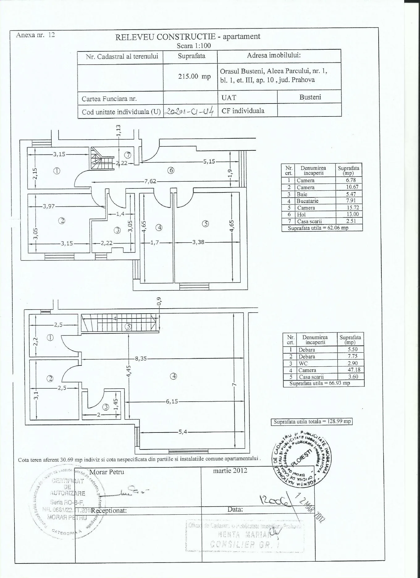 Releveu apartament și mansardă